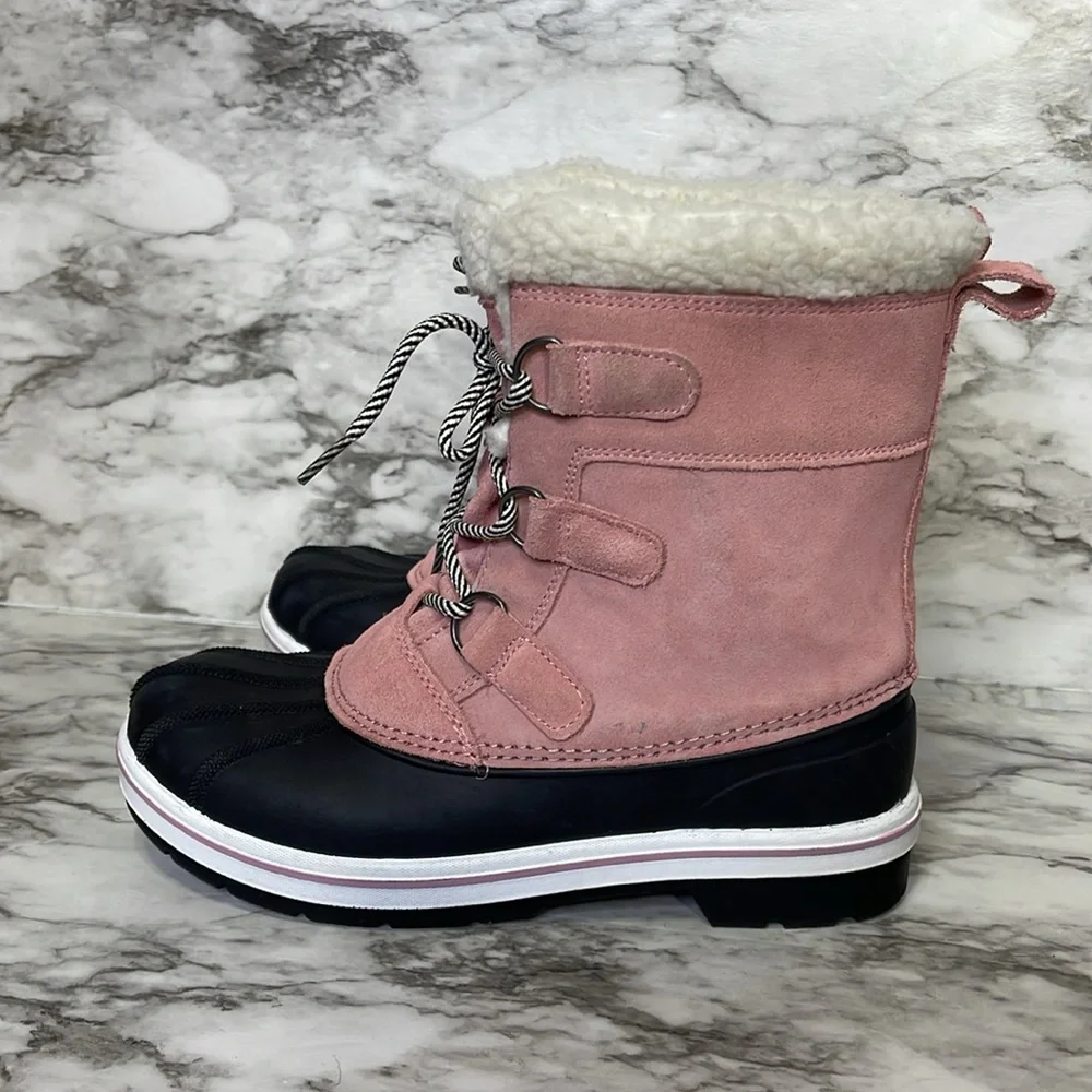 Cat & Jack Girls Snow Winter Waterproof Pink Boots Size 5